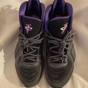 Jordan Black and Purple High-Top Sneakers